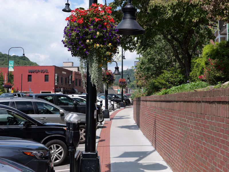 Sidewalk on King Street in Boone, NC